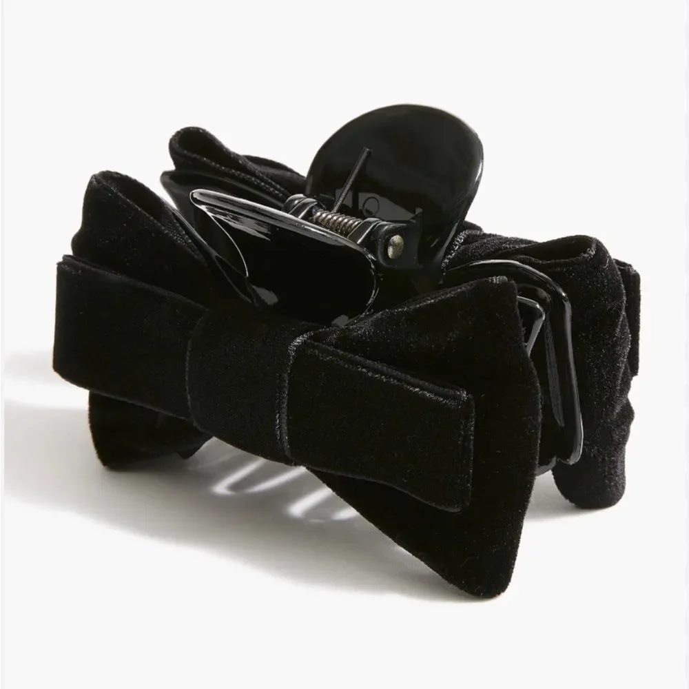 J. Crew Black Velvet Bow Hair Clip